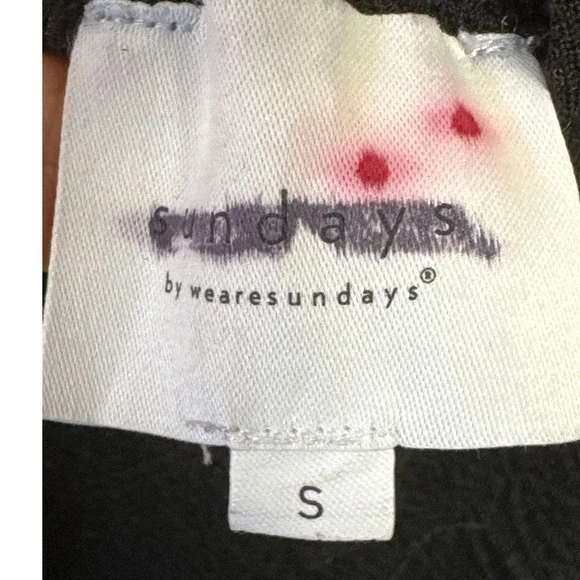 Sundays by We Are Sundays Black Textured Crepe Wide Leg Jumpsuit Small Relaxed - Picture 8 of 8